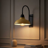 Stanley 12.25" Farmhouse Industrial Indoor/Outdoor Iron LED Gooseneck Arm Outdoor Sconce Matte Yellow – AI-ON