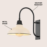 Stanley 12.25" Farmhouse Industrial Indoor/Outdoor Iron LED Gooseneck Arm Outdoor Sconce