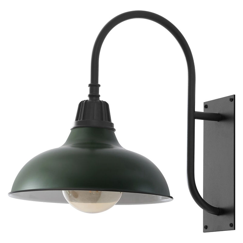 Stanley 12.25" Farmhouse Industrial Indoor/Outdoor Iron LED Gooseneck Arm Outdoor Sconce