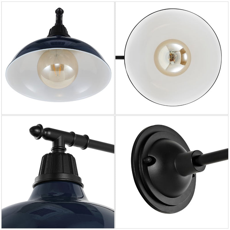 Wallace 12.25" Farmhouse Industrial Indoor/Outdoor Iron LED Victorian Arm Outdoor Sconce