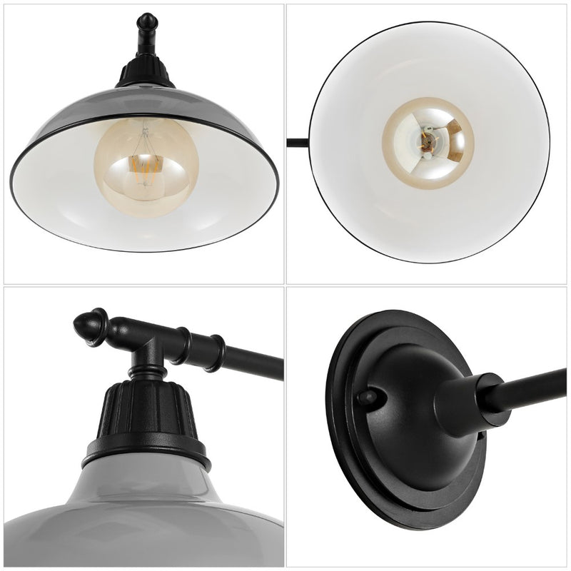 Wallace 12.25" Farmhouse Industrial Indoor/Outdoor Iron LED Victorian Arm Outdoor Sconce