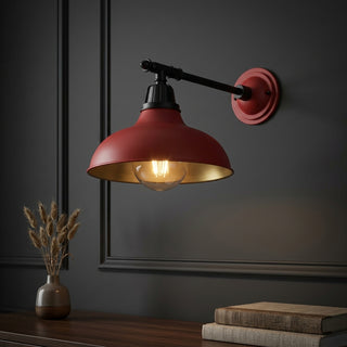 Wallace 12.25" Farmhouse Industrial Indoor/Outdoor Iron LED Victorian Arm Outdoor Sconce Red – AI-ON