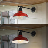 Wallace 12.25" Farmhouse Industrial Indoor/Outdoor Iron LED Victorian Arm Outdoor Sconce