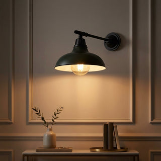 Wallace 12.25" Farmhouse Industrial Indoor/Outdoor Iron LED Victorian Arm Outdoor Sconce Green – AI-ON