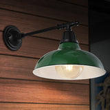 Wallace 12.25" Farmhouse Industrial Indoor/Outdoor Iron LED Victorian Arm Outdoor Sconce