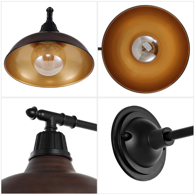 Wallace 12.25" Farmhouse Industrial Indoor/Outdoor Iron LED Victorian Arm Outdoor Sconce