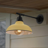 Wallace 12.25" Farmhouse Industrial Indoor/Outdoor Iron LED Victorian Arm Outdoor Sconce
