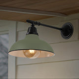 Wallace 12.25" Farmhouse Industrial Indoor/Outdoor Iron LED Victorian Arm Outdoor Sconce