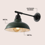 Wallace 12.25" Farmhouse Industrial Indoor/Outdoor Iron LED Victorian Arm Outdoor Sconce
