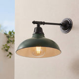 Wallace 12.25" Farmhouse Industrial Indoor/Outdoor Iron LED Victorian Arm Outdoor Sconce