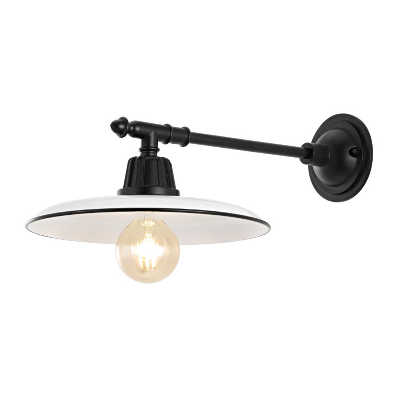 Bonner 12" Farmhouse Industrial Indoor/Outdoor Iron LED Victorian Arm Outdoor Sconce - JONATHAN Y