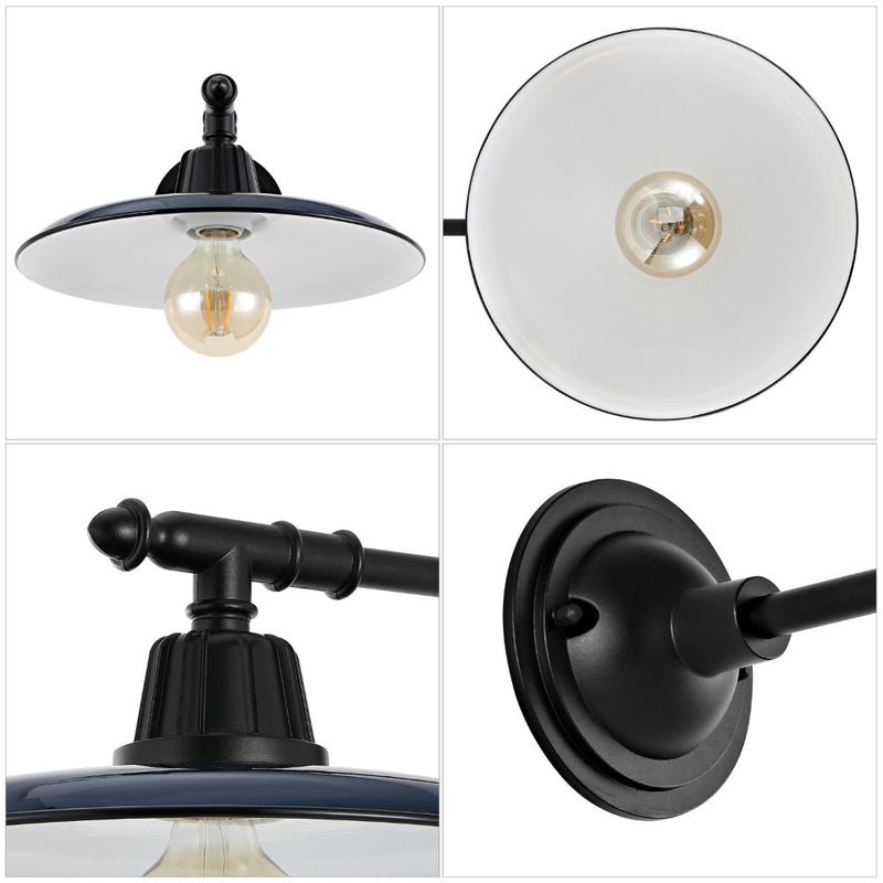 Bonner 12" Farmhouse Industrial Indoor/Outdoor Iron LED Victorian Arm Outdoor Sconce - JONATHAN Y