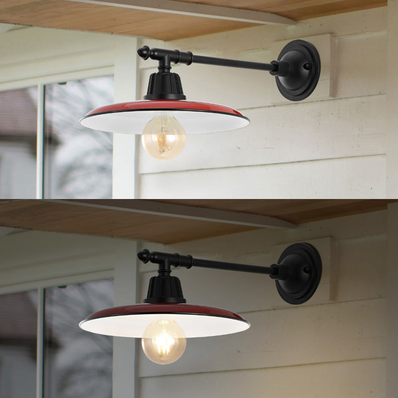 Bonner 12" Farmhouse Industrial Indoor/Outdoor Iron LED Victorian Arm Outdoor Sconce