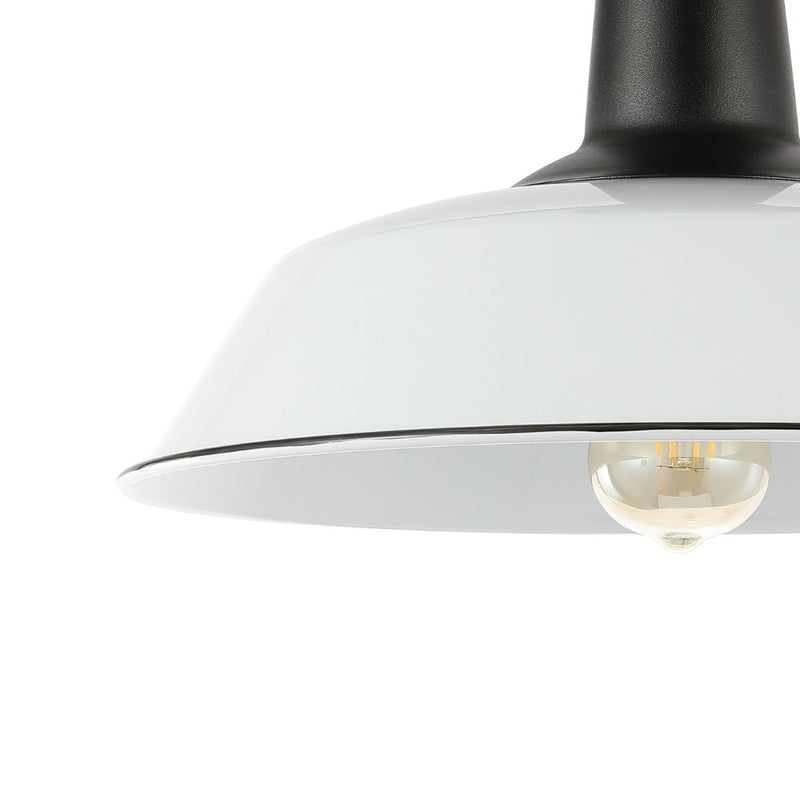 Camila 14"  Classic Industrial Indoor/Outdoor Iron LED Semi Flush Mount - JONATHAN Y