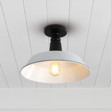 Camila 14"  Classic Industrial Indoor/Outdoor Iron LED Semi Flush Mount - JONATHAN Y