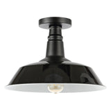 Camila 14"  Classic Industrial Indoor/Outdoor Iron LED Semi Flush Mount