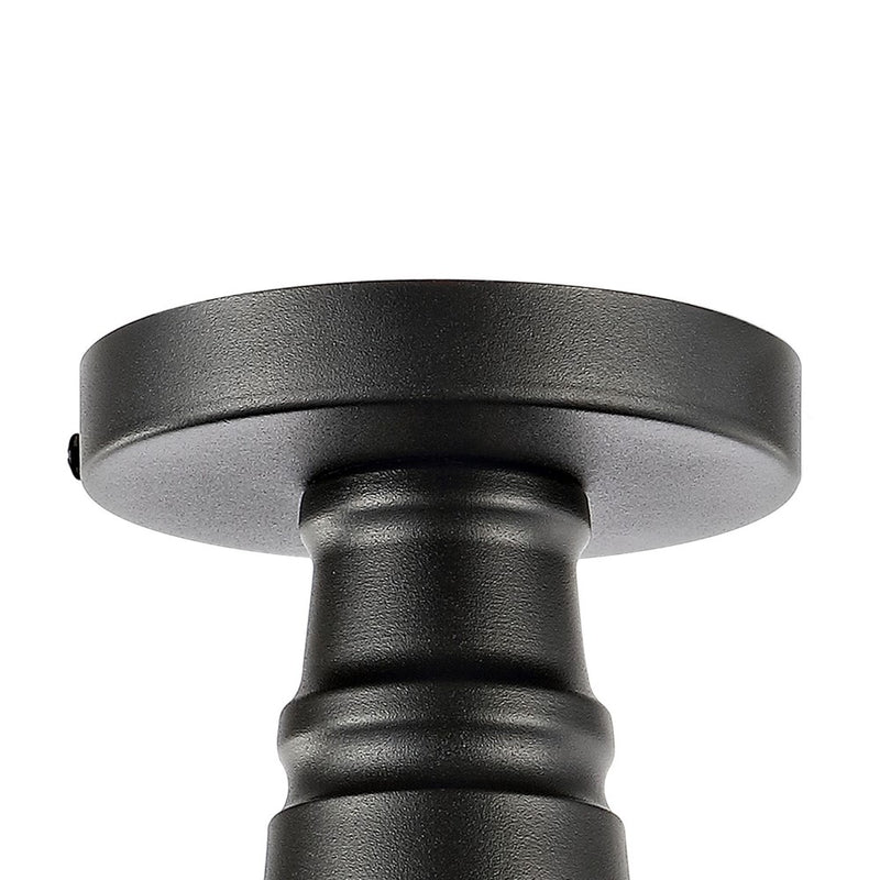 Camila 14"  Classic Industrial Indoor/Outdoor Iron LED Semi Flush Mount