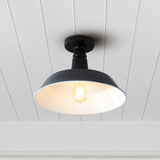 Camila 14"  Classic Industrial Indoor/Outdoor Iron LED Semi Flush Mount