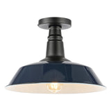 Camila 14"  Classic Industrial Indoor/Outdoor Iron LED Semi Flush Mount