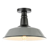 Camila 14"  Classic Industrial Indoor/Outdoor Iron LED Semi Flush Mount