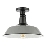 Camila 14"  Classic Industrial Indoor/Outdoor Iron LED Semi Flush Mount
