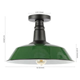 Camila 14"  Classic Industrial Indoor/Outdoor Iron LED Semi Flush Mount