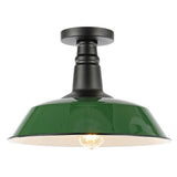Camila 14"  Classic Industrial Indoor/Outdoor Iron LED Semi Flush Mount