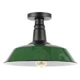 Camila 14"  Classic Industrial Indoor/Outdoor Iron LED Semi Flush Mount