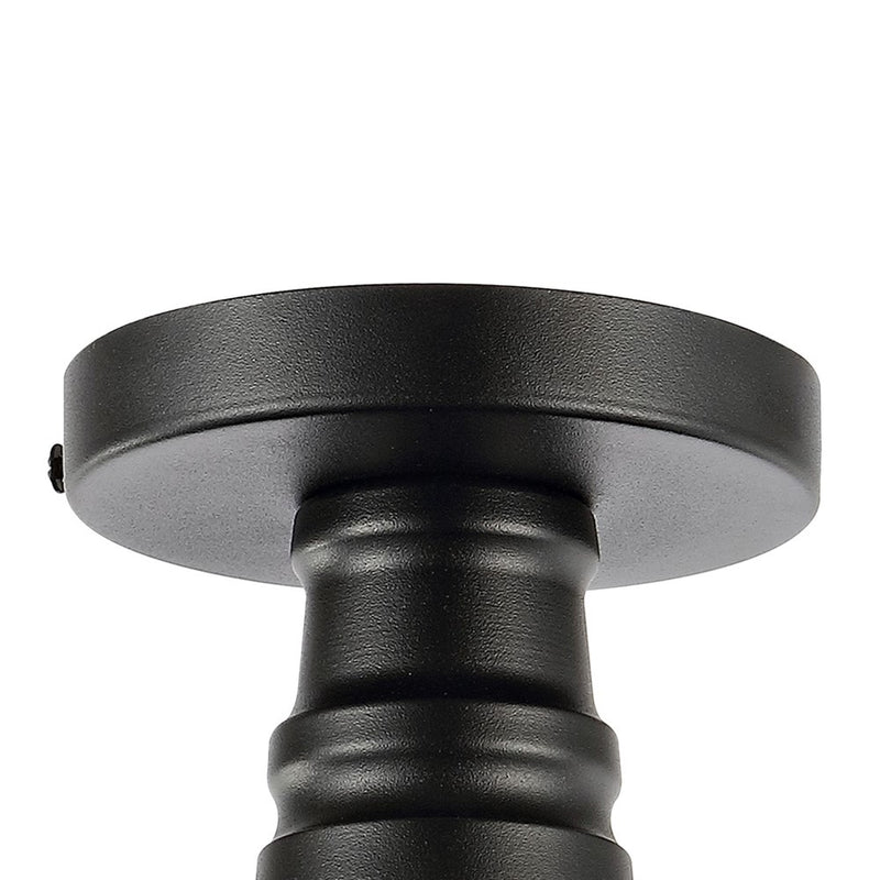 Camila 14"  Classic Industrial Indoor/Outdoor Iron LED Semi Flush Mount