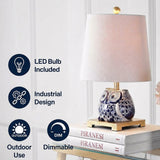 Camila 14"  Classic Industrial Indoor/Outdoor Iron LED Semi Flush Mount Wood Finish/Copper – ICONS
