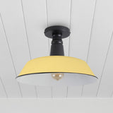 Camila 14"  Classic Industrial Indoor/Outdoor Iron LED Semi Flush Mount