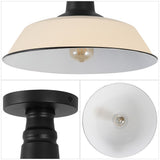 Camila 14"  Classic Industrial Indoor/Outdoor Iron LED Semi Flush Mount