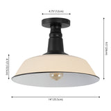 Camila 14"  Classic Industrial Indoor/Outdoor Iron LED Semi Flush Mount