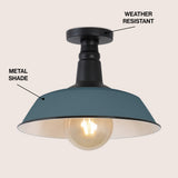 Camila 14"  Classic Industrial Indoor/Outdoor Iron LED Semi Flush Mount