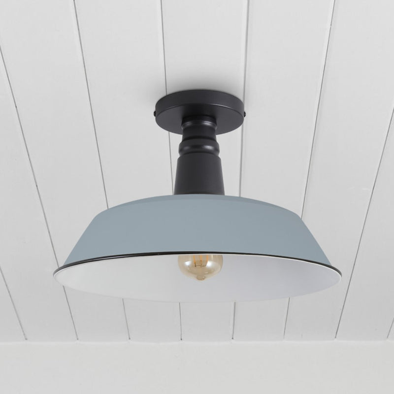 Camila 14"  Classic Industrial Indoor/Outdoor Iron LED Semi Flush Mount
