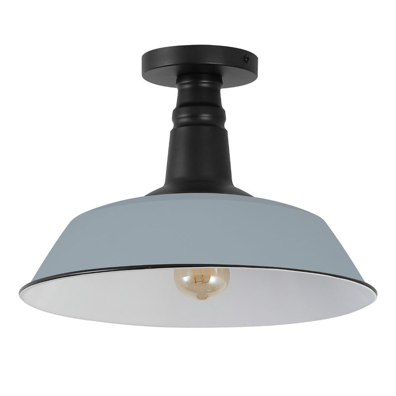 Camila 14"  Classic Industrial Indoor/Outdoor Iron LED Semi Flush Mount