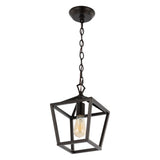 Oslin 8" Vintage Farmhouse Iron Chain Pagoda LED Pendant - JONATHAN Y