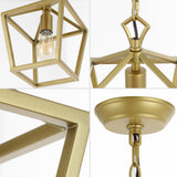 Oslin 8" Vintage Farmhouse Iron Chain Pagoda LED Pendant - JONATHAN Y