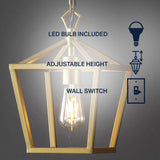 Oslin 8" Vintage Farmhouse Iron Chain Pagoda LED Pendant - JONATHAN Y
