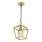 Oslin 8" Vintage Farmhouse Iron Chain Pagoda LED Pendant - JONATHAN Y