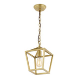 Oslin 8" Vintage Farmhouse Iron Chain Pagoda LED Pendant - JONATHAN Y