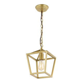 Oslin 8" Vintage Farmhouse Iron Chain Pagoda LED Pendant - JONATHAN Y