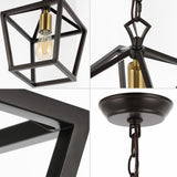Oslin 8" Vintage Farmhouse Iron Chain Pagoda LED Pendant