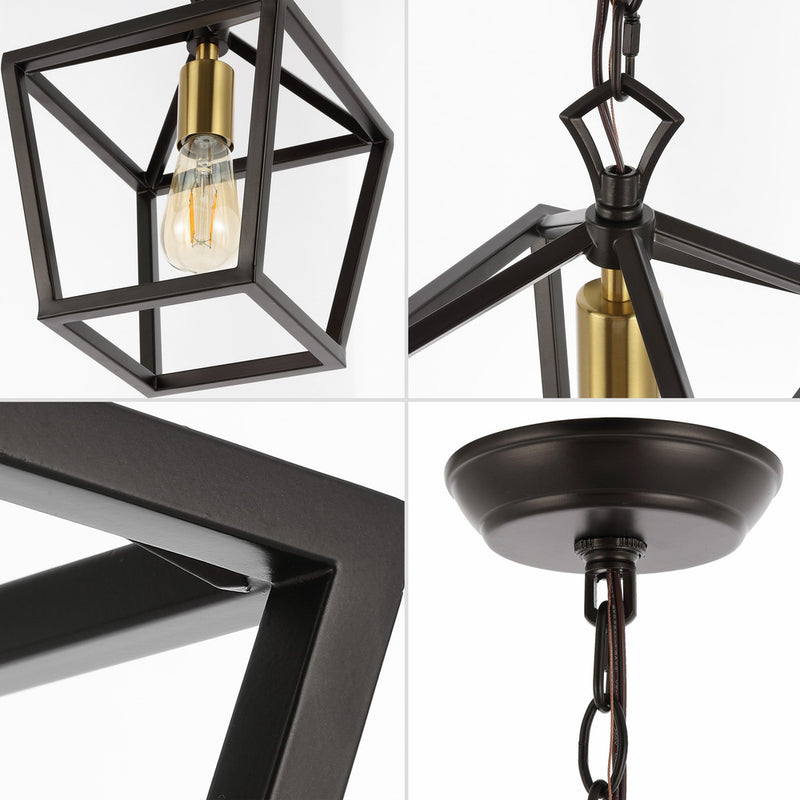 Oslin 8" Vintage Farmhouse Iron Chain Pagoda LED Pendant