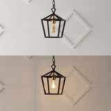 Oslin 8" Vintage Farmhouse Iron Chain Pagoda LED Pendant