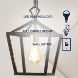 Oslin 8" Vintage Farmhouse Iron Chain Pagoda LED Pendant