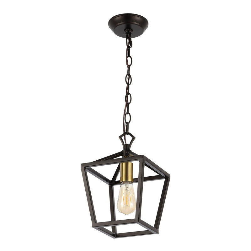 Oslin 8" Vintage Farmhouse Iron Chain Pagoda LED Pendant