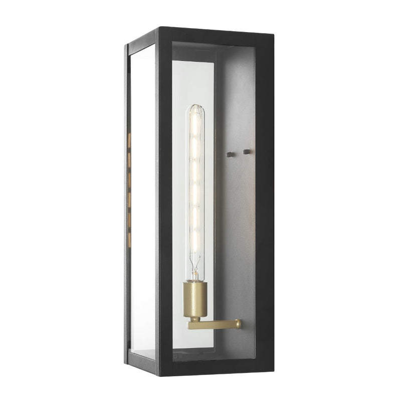 Berlin Iron/Glass Modern Industrial LED Outdoor Lantern - JONATHAN Y