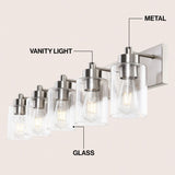 Irving Seeded Glass/Iron Modern Contemporary LED Vanity Light