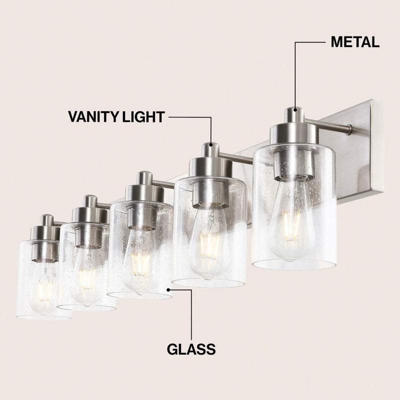 Irving Seeded Glass/Iron Modern Contemporary LED Vanity Light